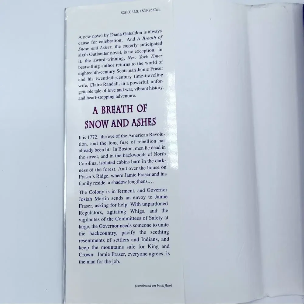 A Breath of Snow and Ash by Diana Gabaldon 1st Ed 1st Printing